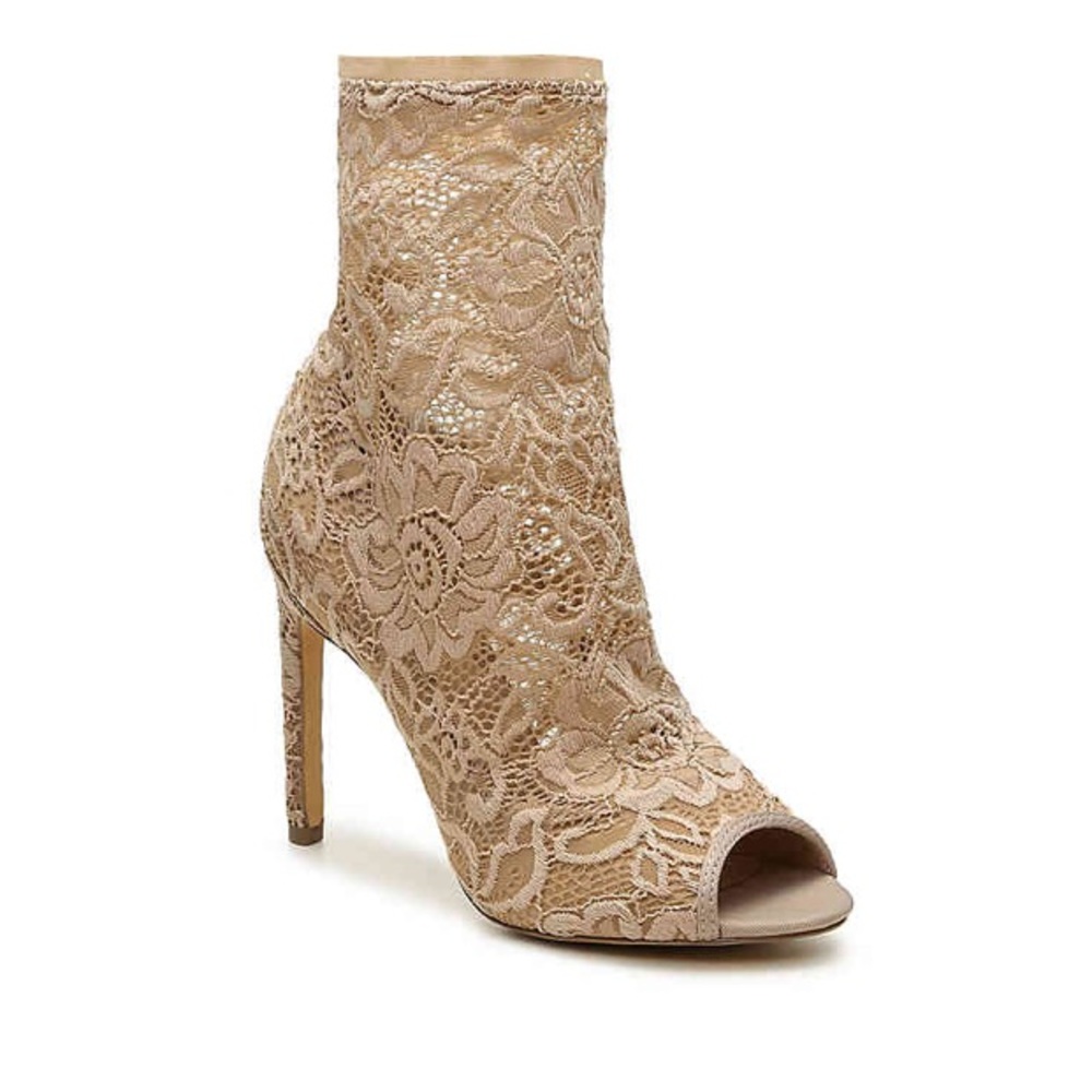 Charles By Charles David Nude Stretch Lace Heels